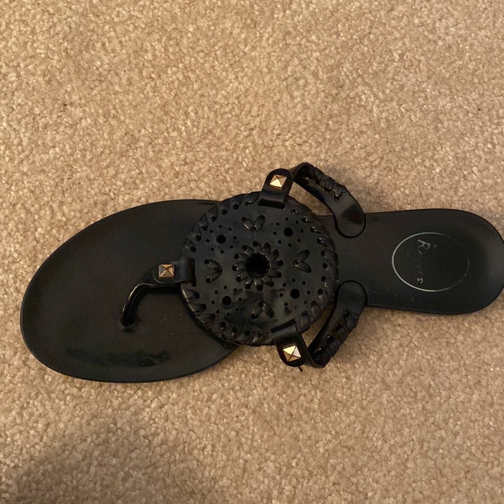 JACK ROGERS BLACK SANDALS SIZE 8 - Picture 2 of 2